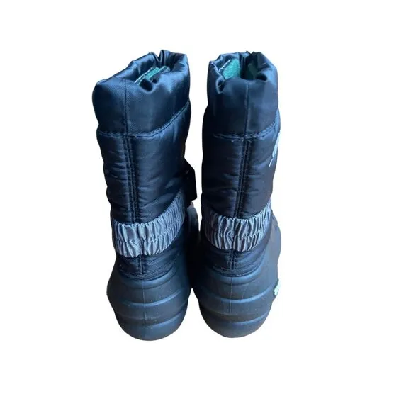 Sorel Childrens Flurry Insulated Winter Boots Size 10 Black Nylon Rubber