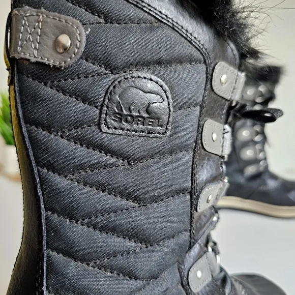 SOREL Children's Tofino ll Waterproof Winter Insulated Girls Black Boots Size 3