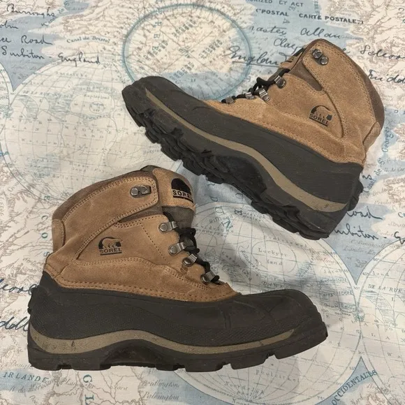 Sorel Cold Mountain NM1207-251 Hiking Boots Men's 8 Brown Leather Lace Up Boots