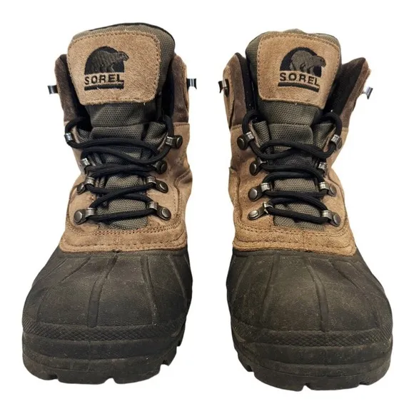 Sorel Cold Mountain NM1207-251 Hiking Boots Men's 8 Brown Leather Lace Up Boots
