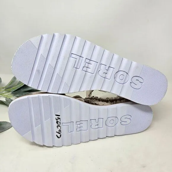 SOREL Ella II Ankle Strap Flat Sandals Taupe Size 8.5