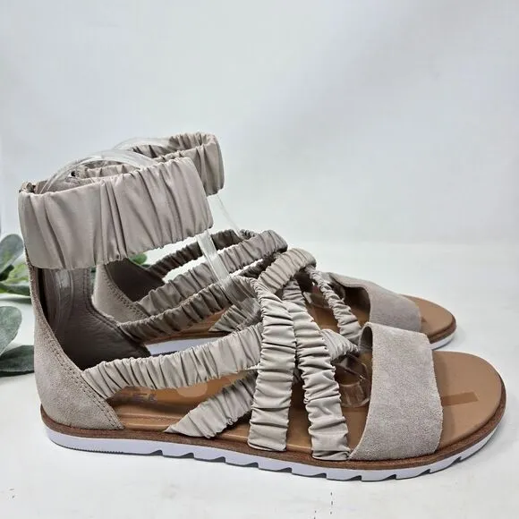SOREL Ella II Ankle Strap Flat Sandals Taupe Size 8.5