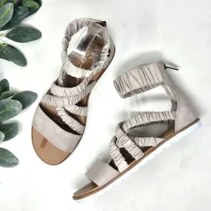 SOREL Ella II Ankle Strap Flat Sandals Taupe Size 8.5