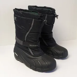 Sorel Flurry Insulated Winter Boots, Black, Big Kids 7 M