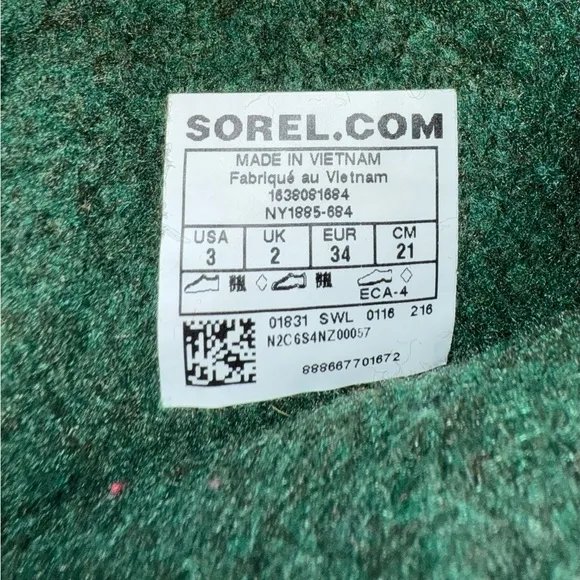 SOREL‎ Girl’s Hot Pink Insulated Outdoor Waterproof Winter Snow Boots Size 3
