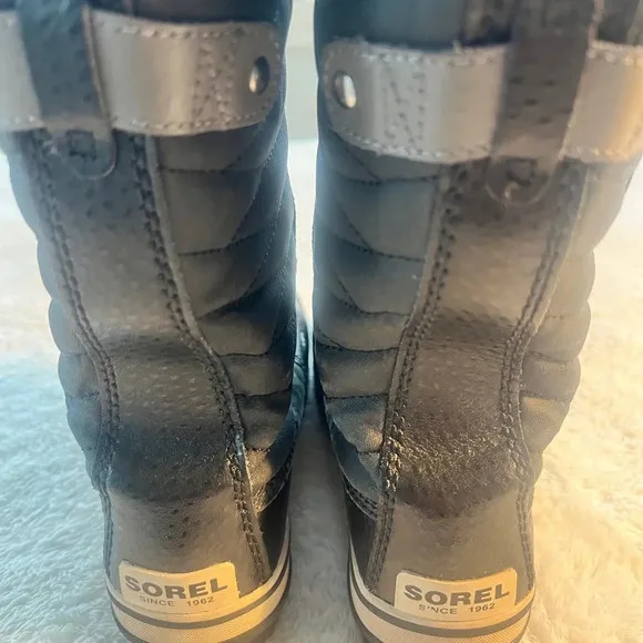 Sorel Girls Youth Sz 5 Black TOFINO Waterproof Snow Boots w/ Faux Fur Snow boots