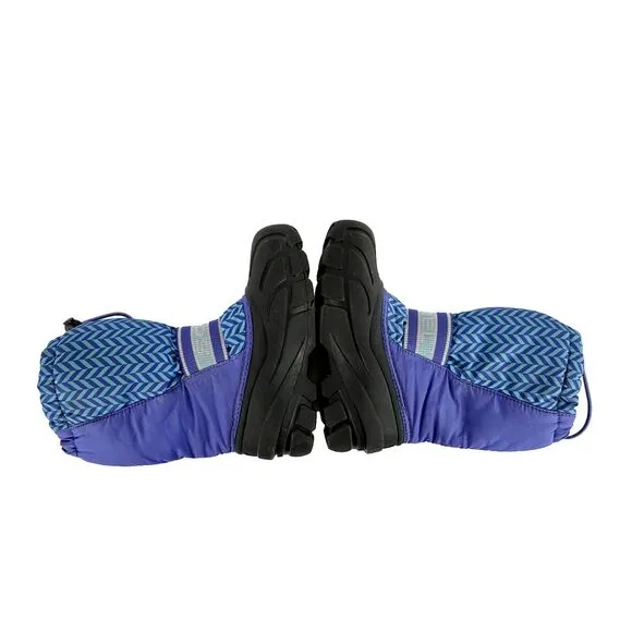 SOREL Insulated Snow Winter Boots Black Blue Boys Youth Size 13