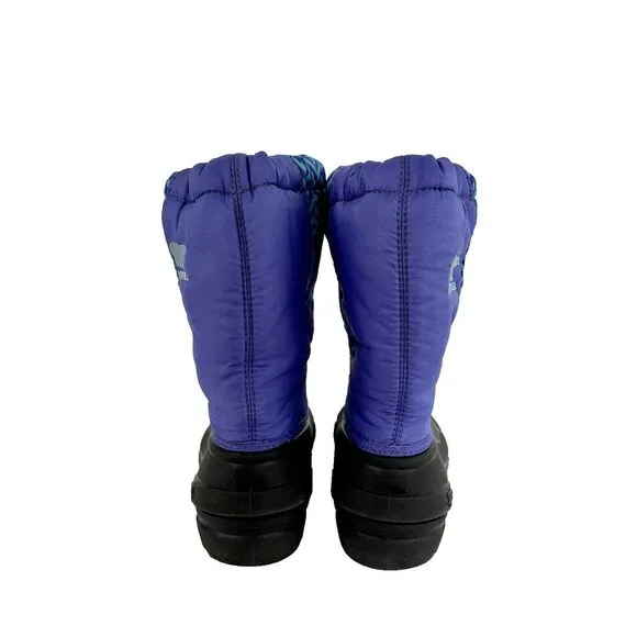 SOREL Insulated Snow Winter Boots Black Blue Boys Youth Size 13