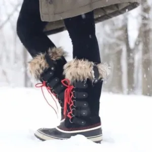 SOREL Joan of Arctic Snow Winter Boots 7 Waterproof Suede Faux Fur Cuff Tall