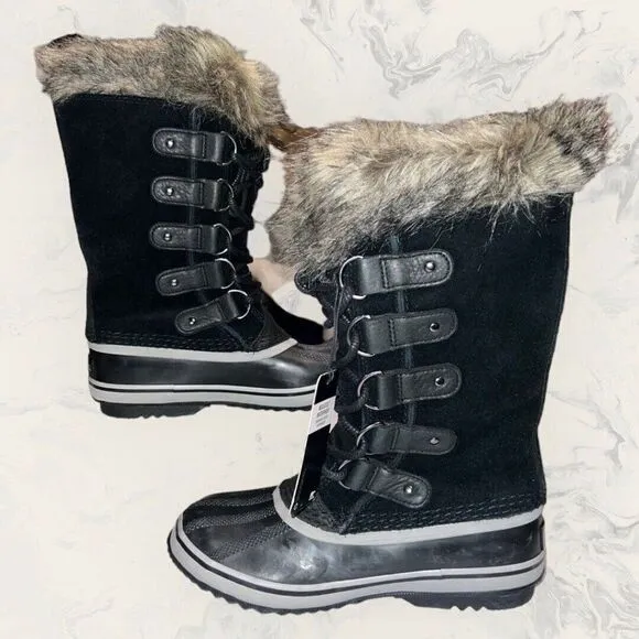 Sorel Joan of Arctic Womens Black Waterproof Insulated Snow Outdoor Boots Size 5