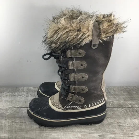 Sorel Joan of Arctic Women's Winter Waterproof Gray Leather Boots NL1540 Size 6