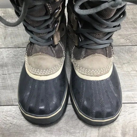 Sorel Joan of Arctic Women's Winter Waterproof Gray Leather Boots NL1540 Size 6