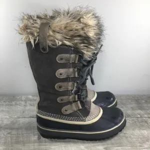 Sorel Joan of Arctic Women's Winter Waterproof Gray Leather Boots NL1540 Size 6