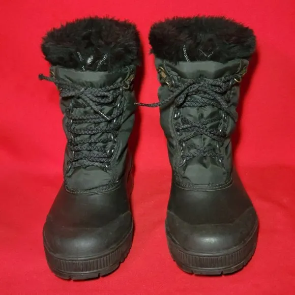 Sorel Kaufman Canada Black Leather Womens Insulated Snow Boots Size 8