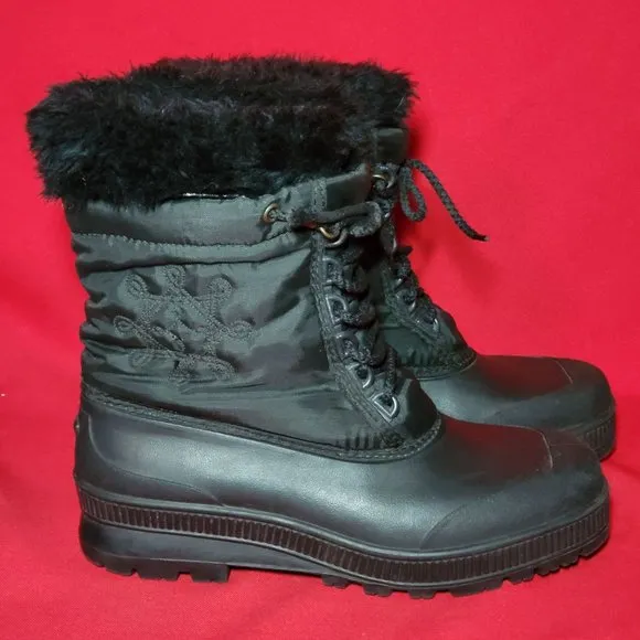 Sorel Kaufman Canada Black Leather Womens Insulated Snow Boots Size 8