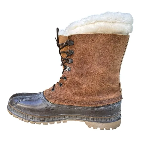 Sorel Kaufman Crusader Men's Size 12 Brown Suede Canada Winter Boots Made in USA