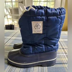 SOREL Kid Nylon Cold Weather Blue Boot Vintage Wool Insert