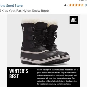 Sorel Kids Black Snow BootsSize 7 (Big Boy)