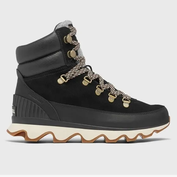Sorel Kinetic Conquest Winter Boots Lace Up Black Womens Size 9.5