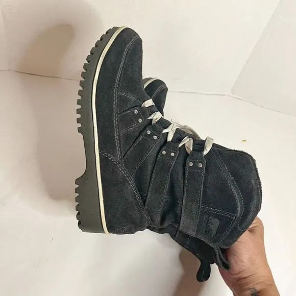 Sorel Meadow Lace Suede Leather Lined Snow Winter Short Boots