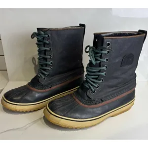Sorel Mens Premium Rubber Water Proof Snow Boots Black Size 10
