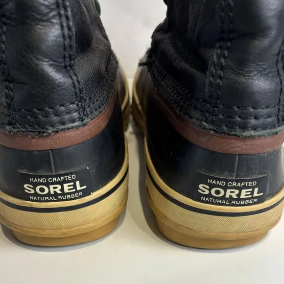 Sorel Mens Premium Rubber Water Proof Snow Boots Black Size 10