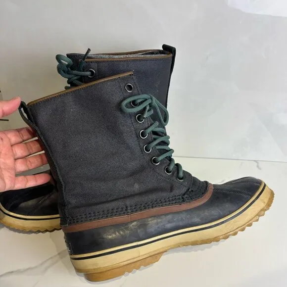 Sorel Mens Premium Rubber Water Proof Snow Boots Black Size 10