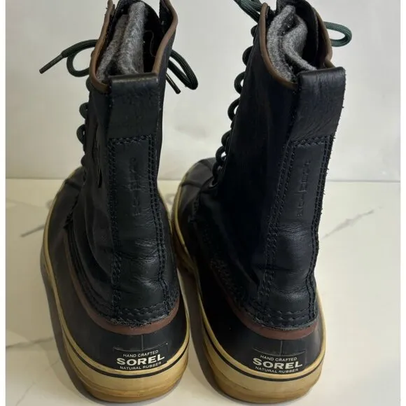 Sorel Mens Premium Rubber Water Proof Snow Boots Black Size 10