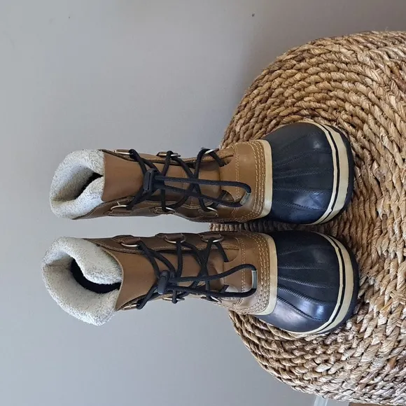 SOREL Mens Winter Carnival Waterproof/Insulated‎ Boots Brown Leather/Black M7/W9