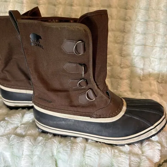 Sorel Men's Winter Duck Boots Waterproof Brown Snow‎ Boots US 9.5