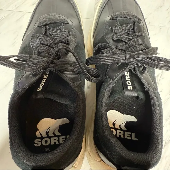 Sorel Ona 503 Everyday Low Top Black Chunky Platform Sneaker 7 1/2