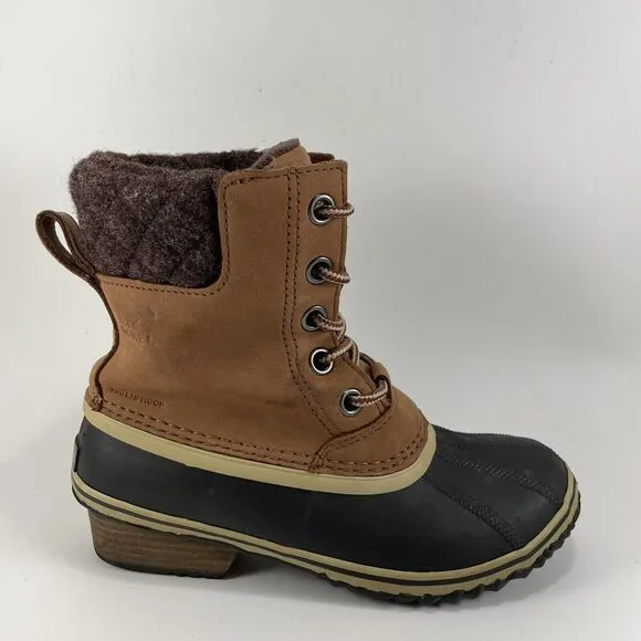 Sorel Slimpack II Mid Boots Womens 7.5 Tan Waterproof Insulated Duck Booties