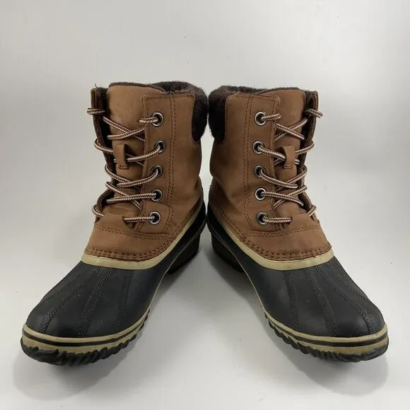 Sorel Slimpack II Mid Boots Womens 7.5 Tan Waterproof Insulated Duck Booties