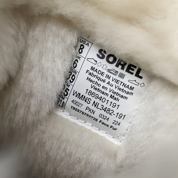 Sorel Snow Angel Insulated Winter Boots, Chalk, Women's 8