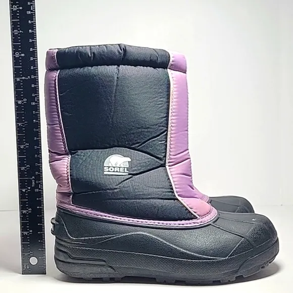 Sorel Snow Command Boots Winter Waterproof Insulation Traction Black Purple 6