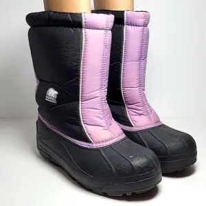 Sorel Snow Command Boots Winter Waterproof Insulation Traction Black Purple 6
