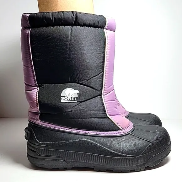 Sorel Snow Command Boots Winter Waterproof Insulation Traction Black Purple 6