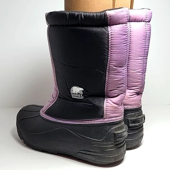 Sorel Snow Command Boots Winter Waterproof Insulation Traction Black Purple 6
