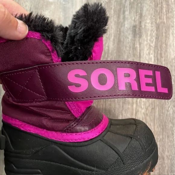 SOREL Snow Commander toddler boots purple dahlia groovy pink