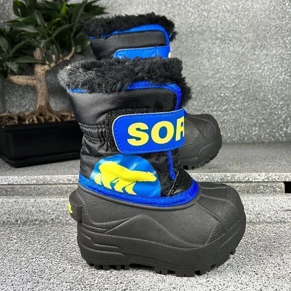 Sorel Snow Commander Boots Shoes Winter Insulated Blue Size 4