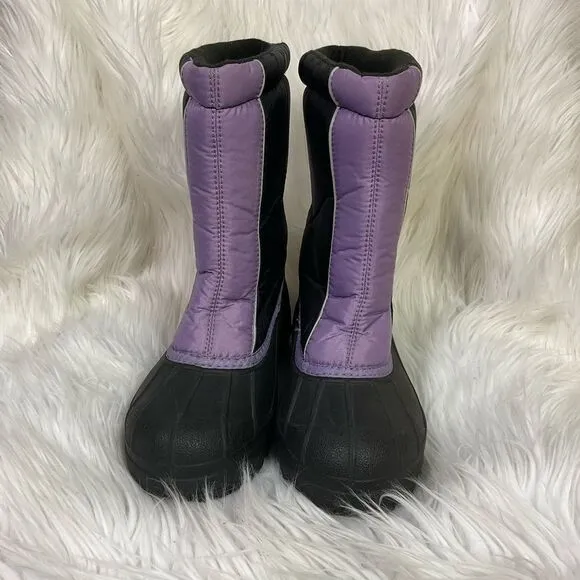 Sorel snow command black purple winter pull on boots 4