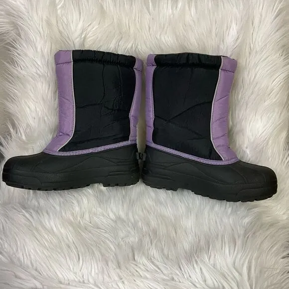 Sorel snow command black purple winter pull on boots 4