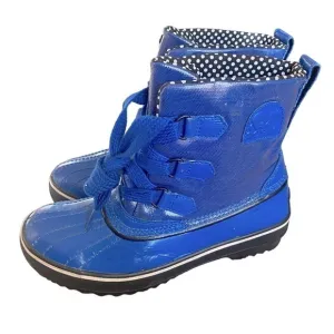 Sorel Tivoli Cobalt Blue Rain Snow Lace Up Boots 7.5