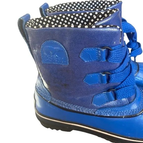 Sorel Tivoli Cobalt Blue Rain Snow Lace Up Boots 7.5