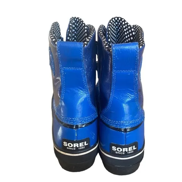 Sorel Tivoli Cobalt Blue Rain Snow Lace Up Boots 7.5