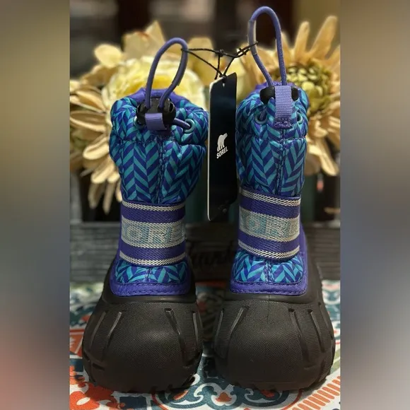 Sorel Toddler Blue/Purple Snow Boots Double Lined Insulated Felt Liner US 5 New