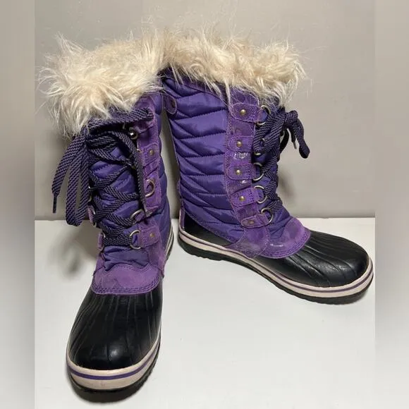 Sorel Tofino II Insulated Waterproof Winter Boots Faux Fur Big Girls Size 4