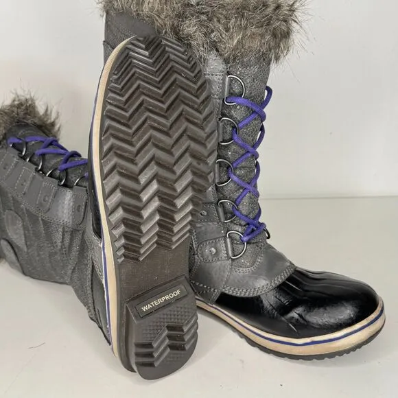 Sorel Tofino Women’s Waterproof Snow Boots Size 8.5 Faux Fur Insulated Winter
