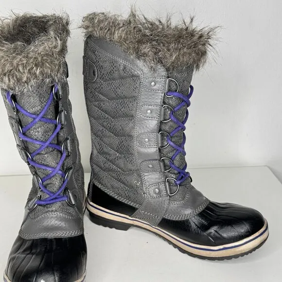Sorel Tofino Women’s Waterproof Snow Boots Size 8.5 Faux Fur Insulated Winter