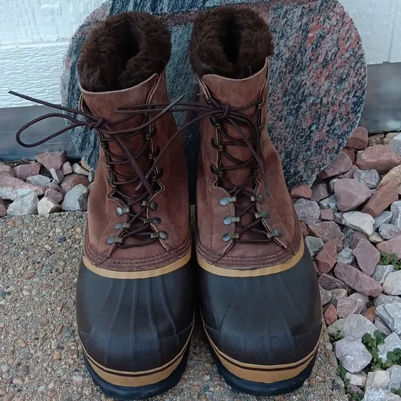 Sorel Vintage Dominator brown leather waterpoof lace up insulated winter boots